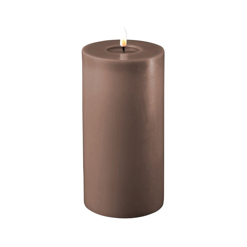 LED Candle 10 x 20cm - Mocha