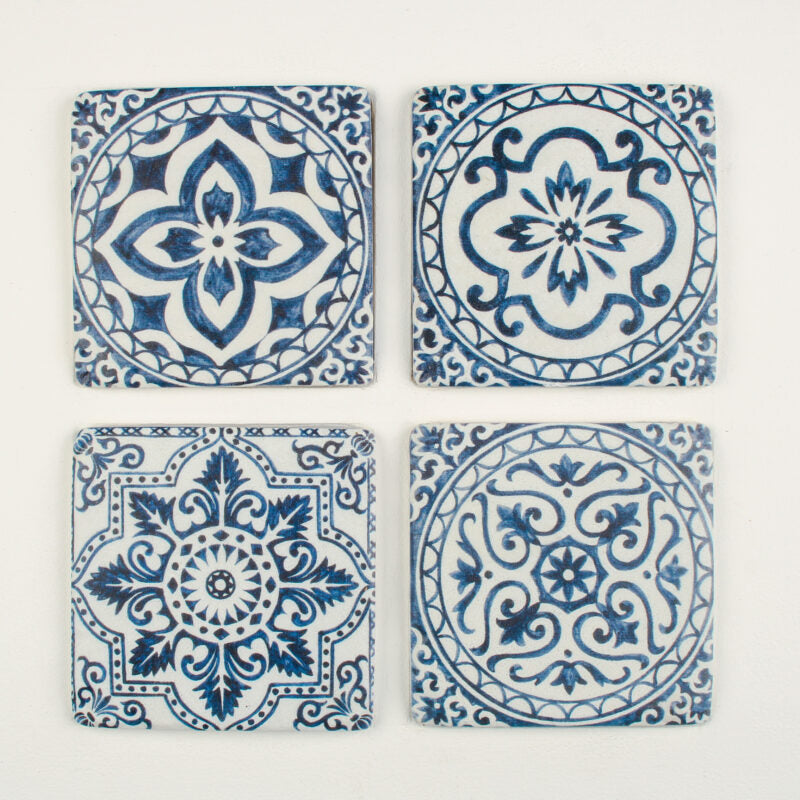 Blue Tiles Coasters S/4