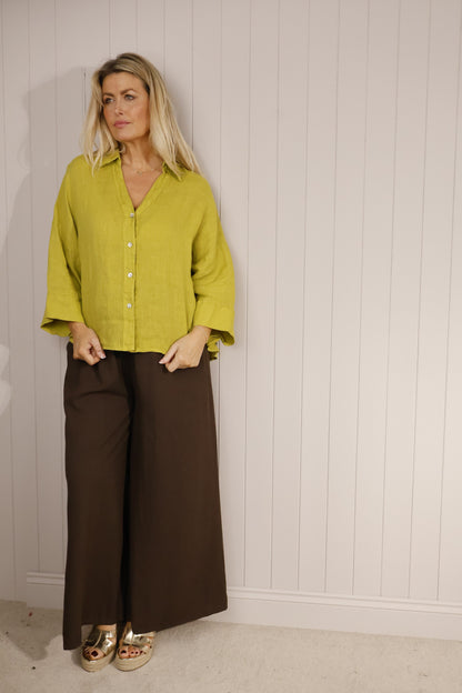 100% Linen Lime Shirt