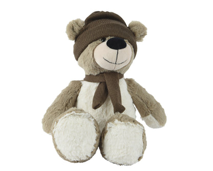 Plush Teddy Bear With Knitted Scraft And Hat