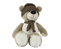Plush Teddy Bear With Knitted Scraft And Hat