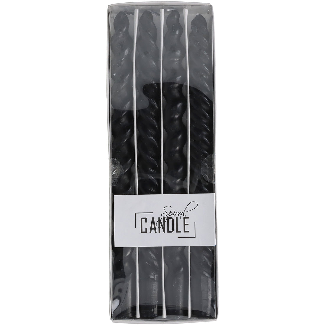 Black Spiral Candles - Box of 4