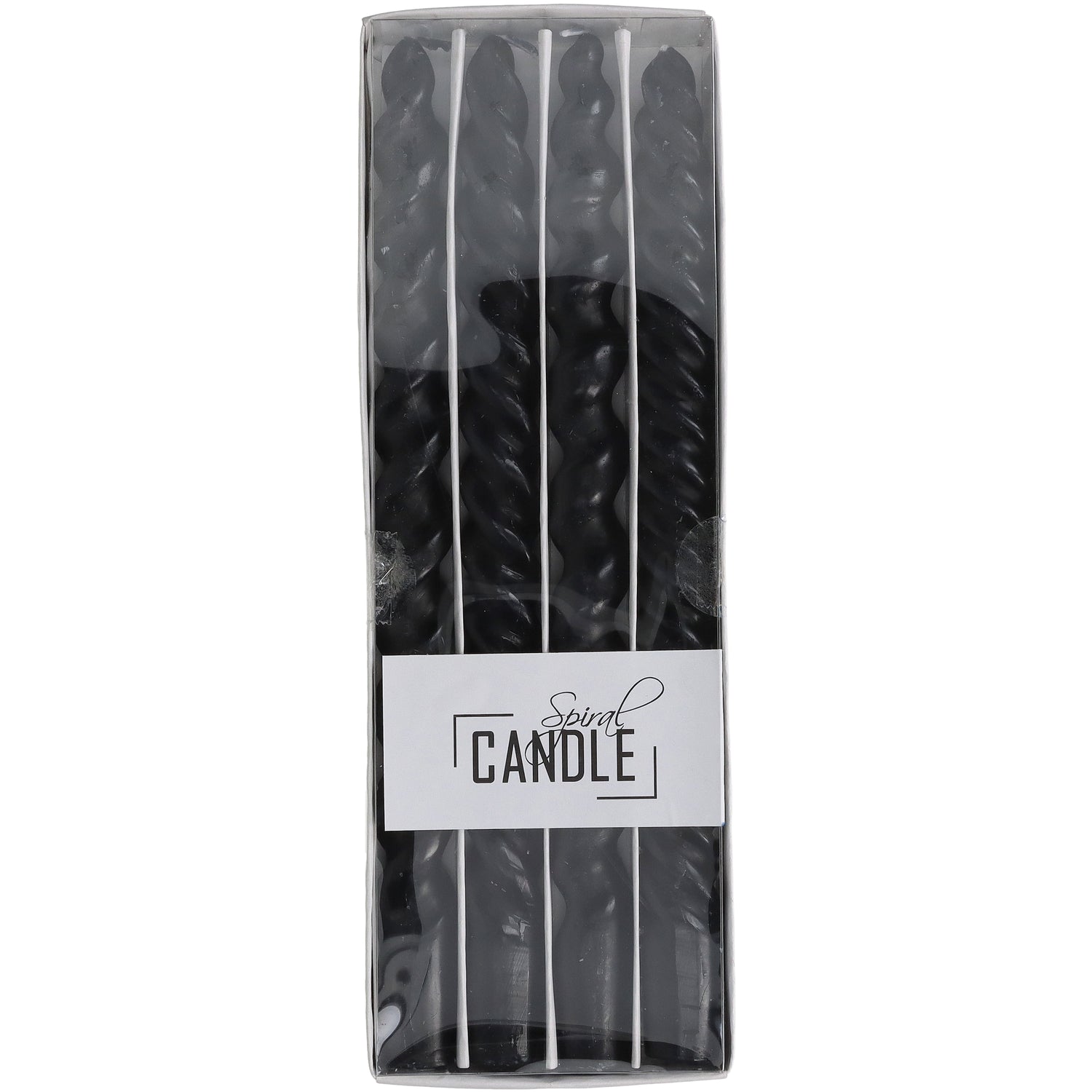 Black Spiral Candles - Box of 4