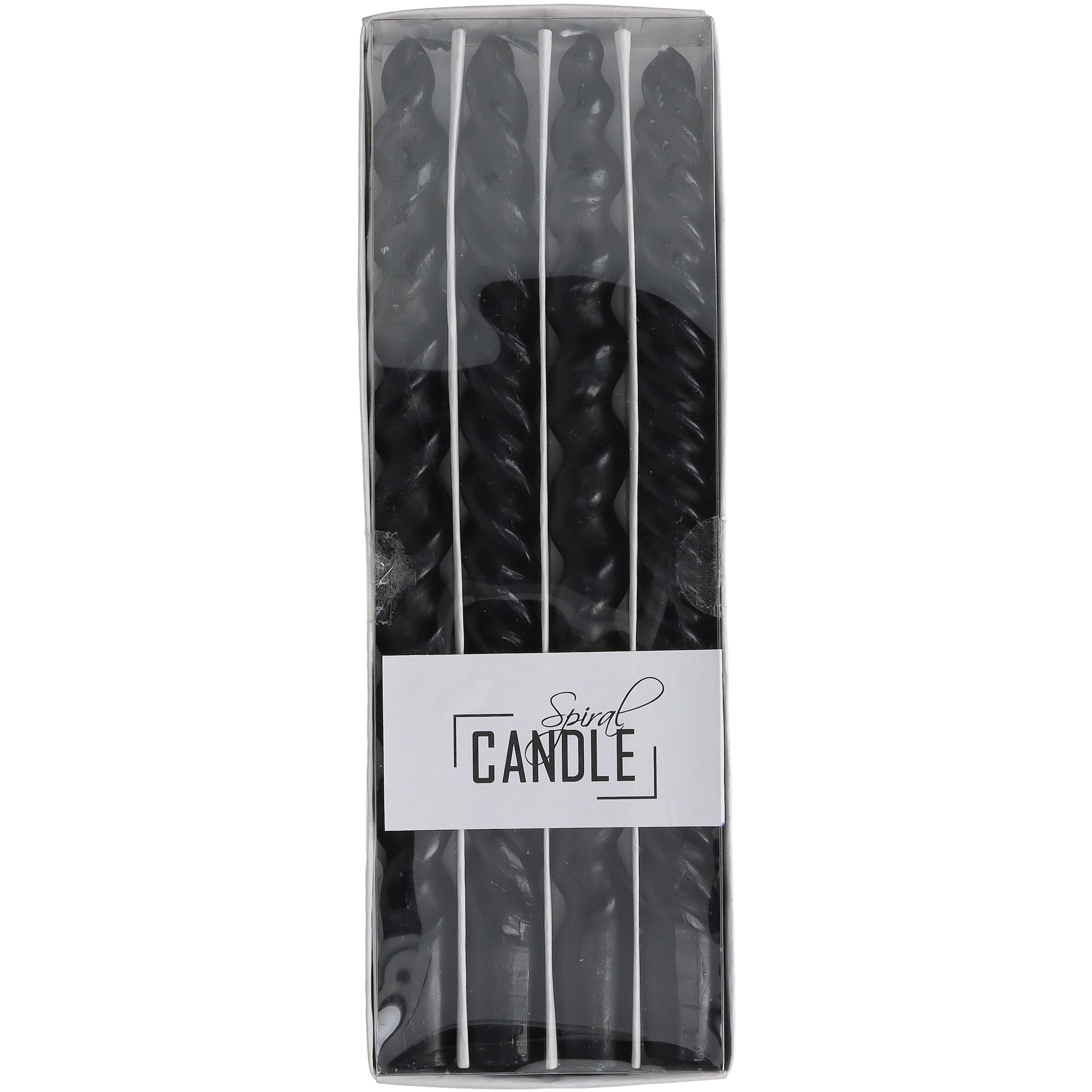 Black Spiral Candles - Box of 4