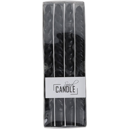 Black Spiral Candles - Box of 4