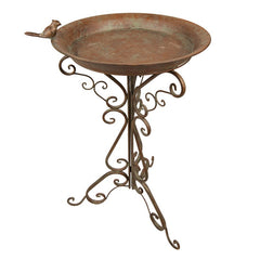 Bird Feeder Tray Green Brown Iron 48x42x75 cm