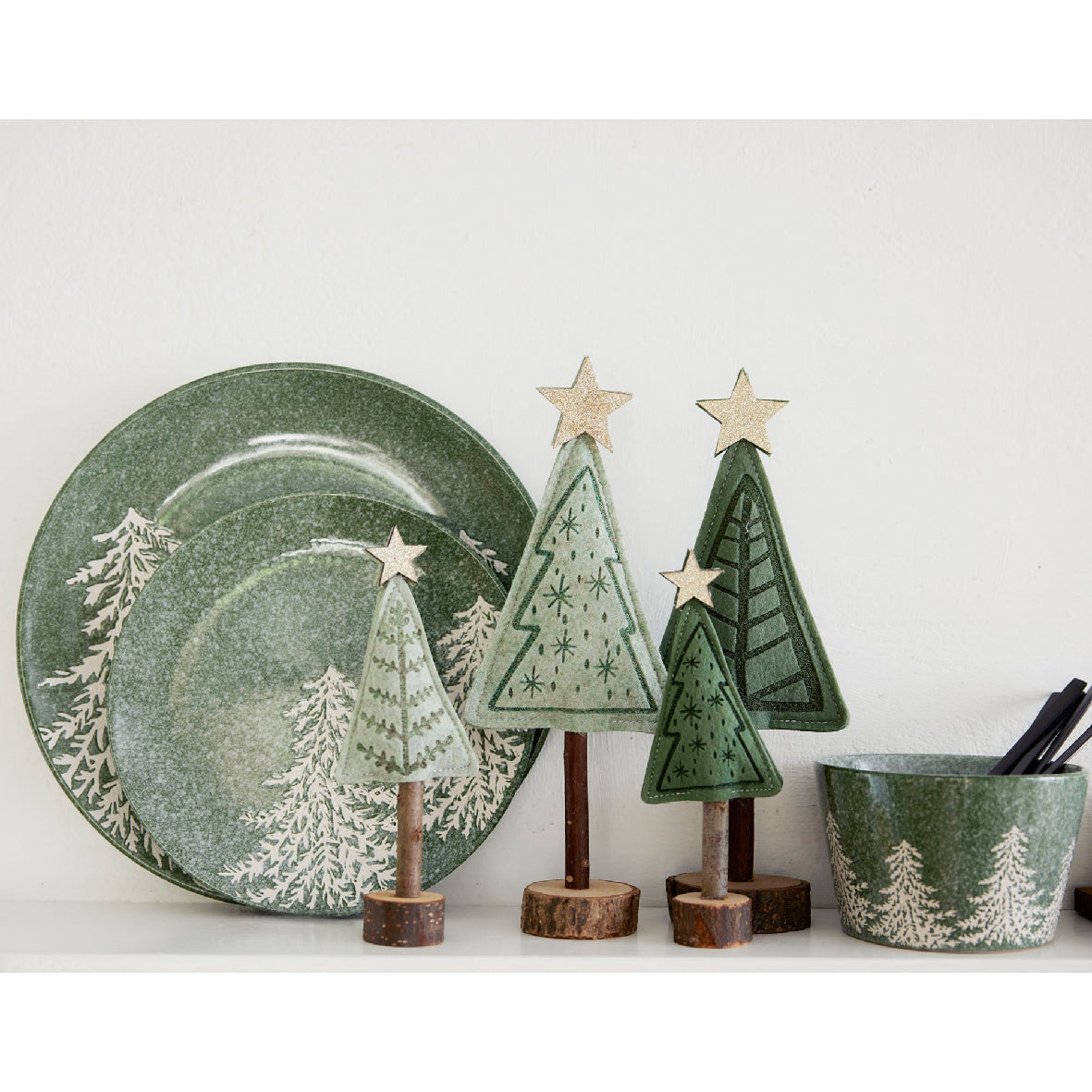 Glazed Christmas Tree Breakfast Plates