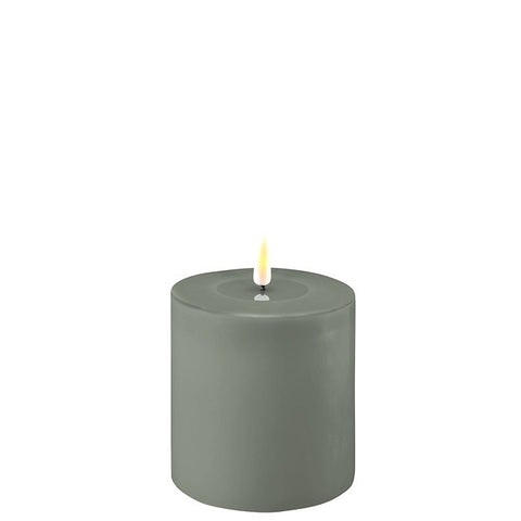 LED Candle 10 x 10cm - Sage Green