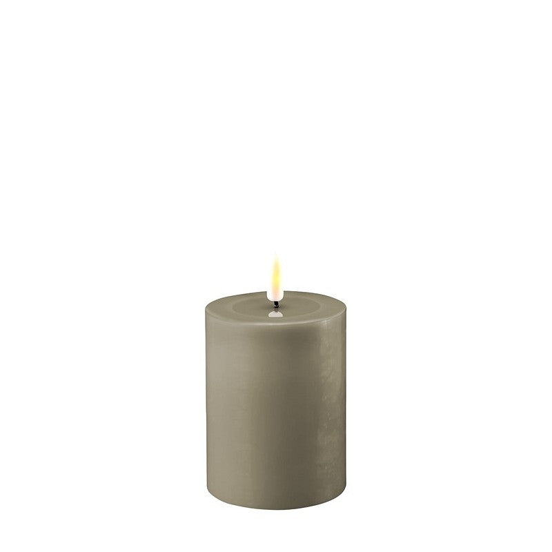 LED Candle 7.5 x 10cm - Sand Grey