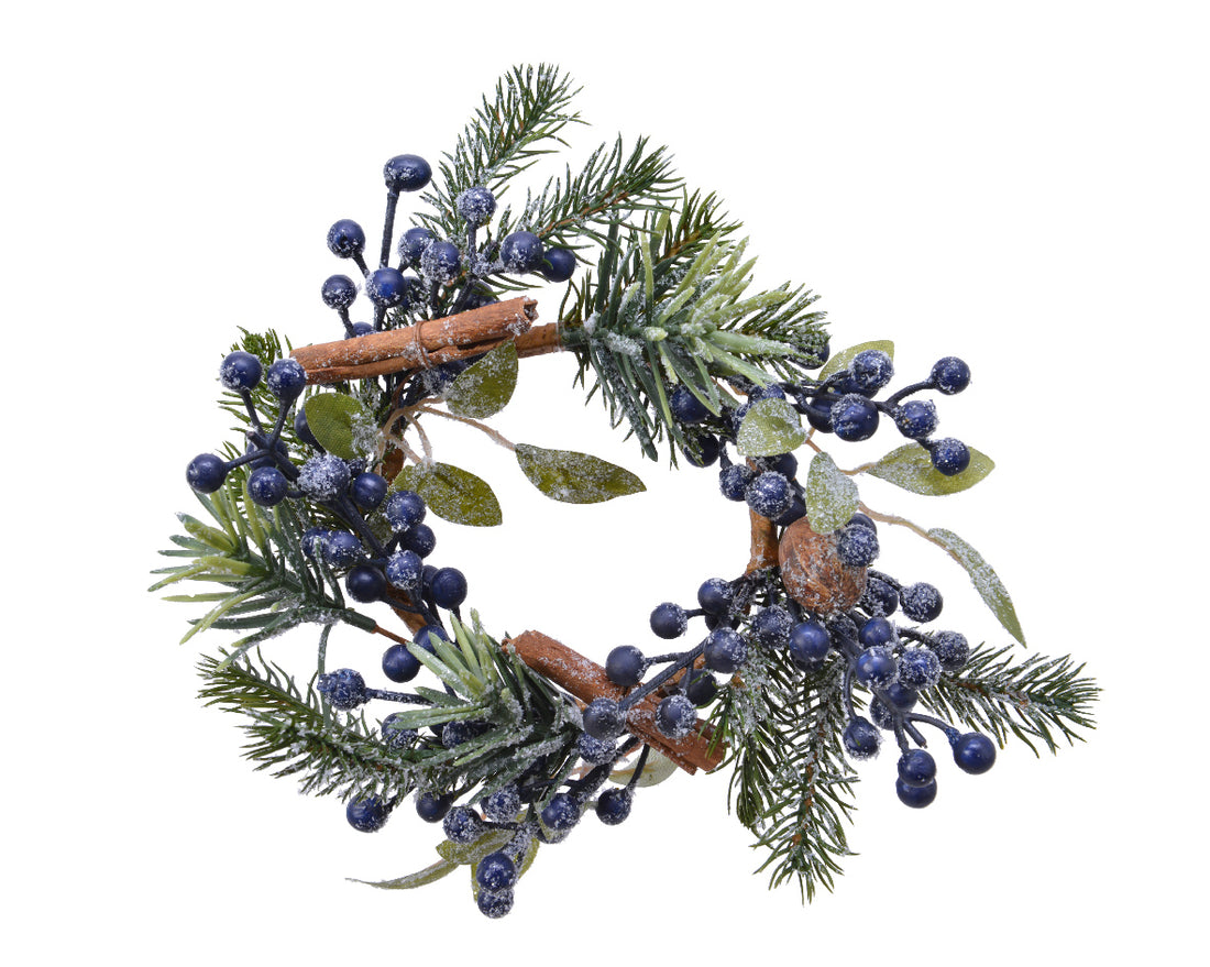 BACKORDERED Blueberry Frosted Candle Wreath