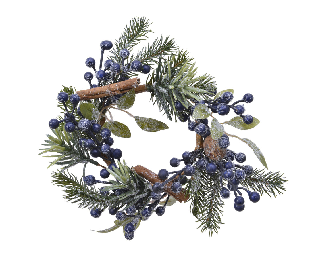 Blue Berry Frosted Candle Wreath