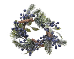Blue Berry Frosted Candle Wreath