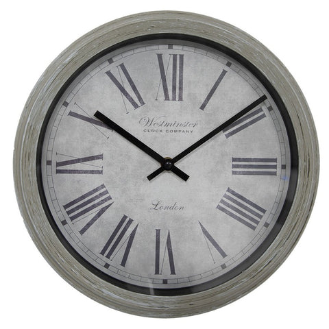 Grey Vintage Wall Clock