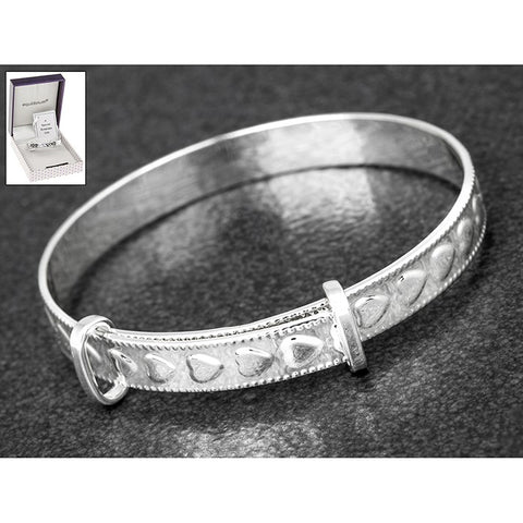 Equilibrium Silver Plated Christening Bangle