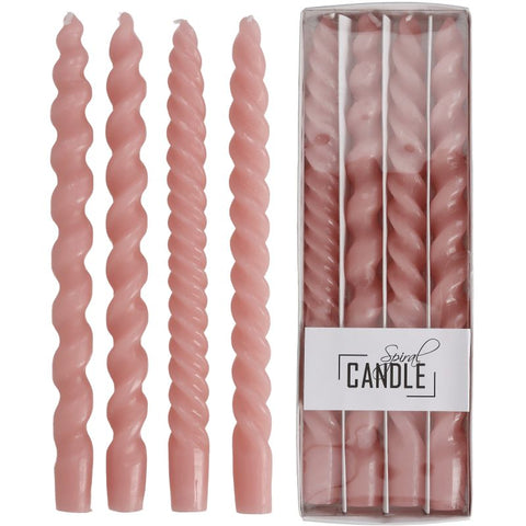 Pink Spiral Candles - Box of 4