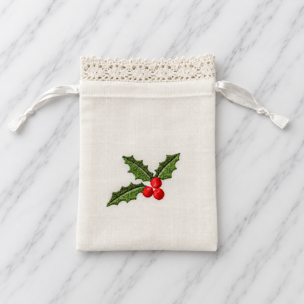 Irish Made Lace Sachet Bag With Square Design
