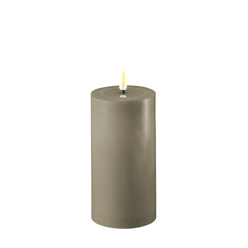 LED Candle 7.5 x 15cm - Sand Grey