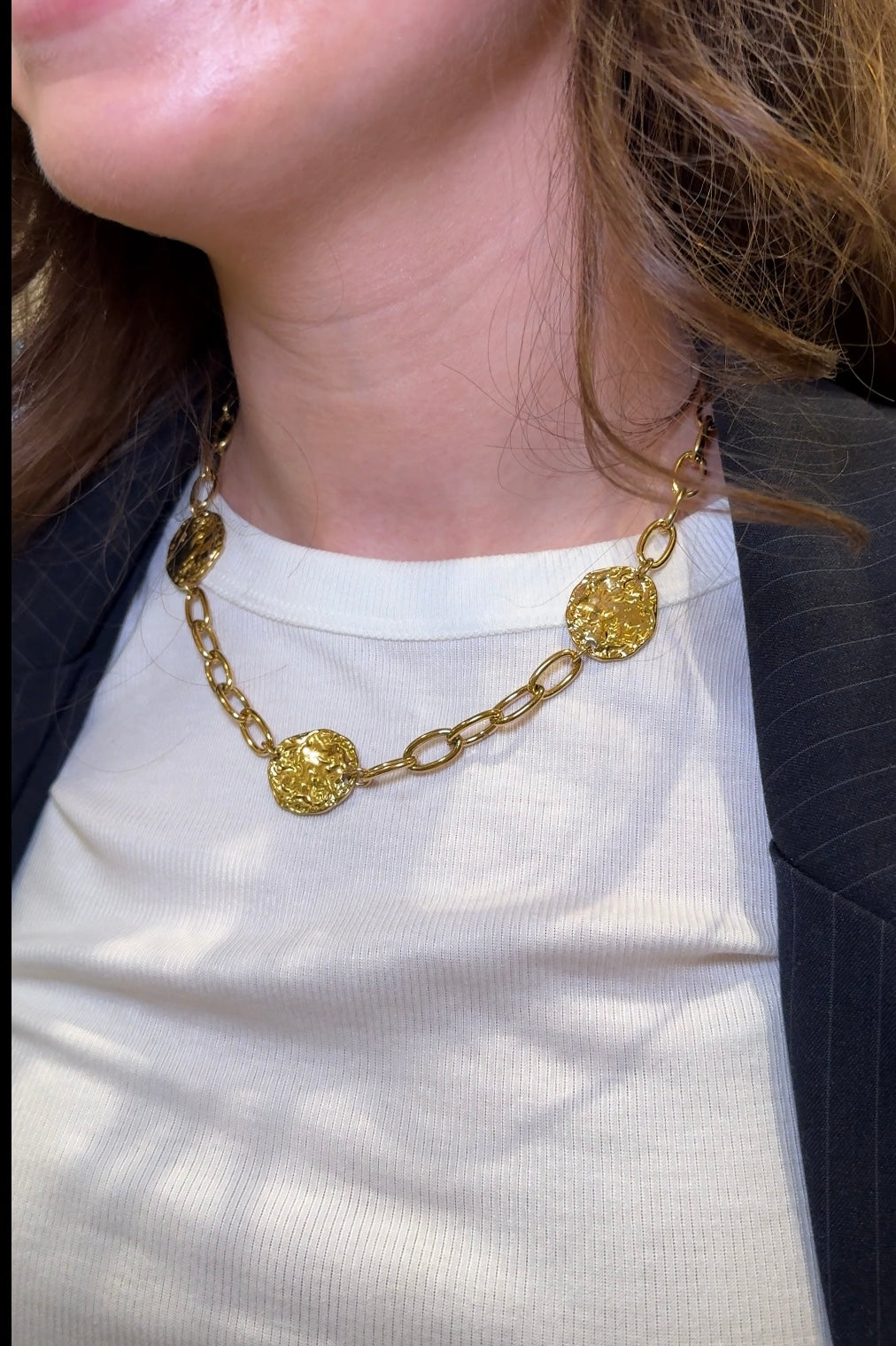 Gold Plated Disc Necklace