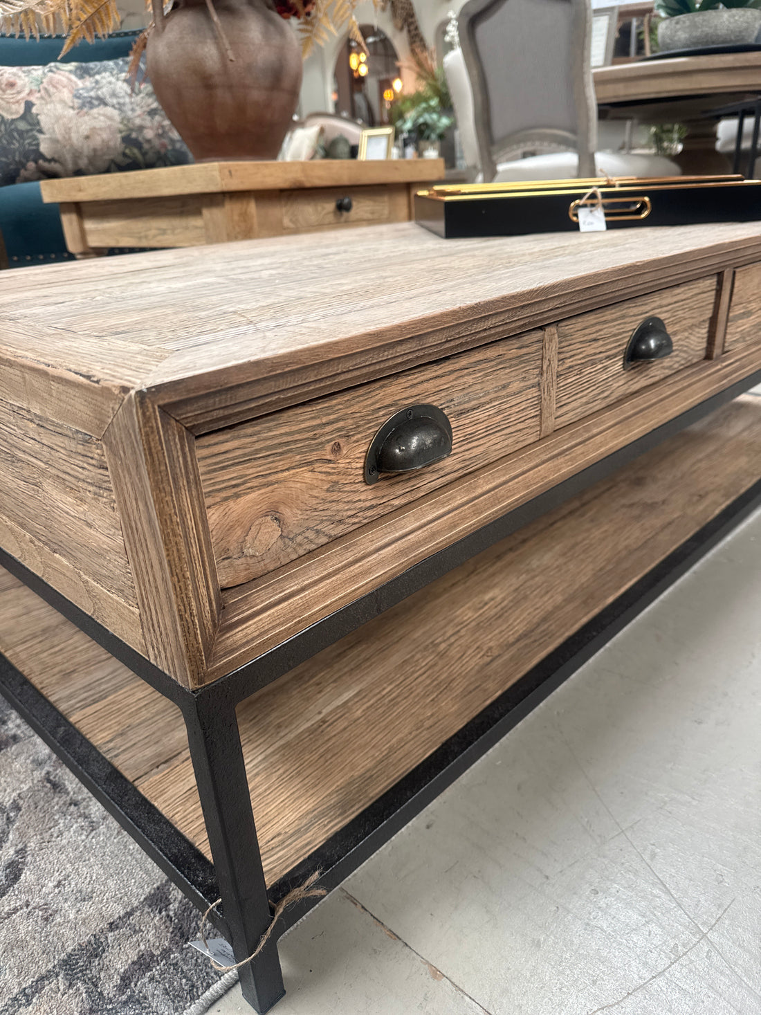Reclaimed Wood 2 Drawer Coffee Table