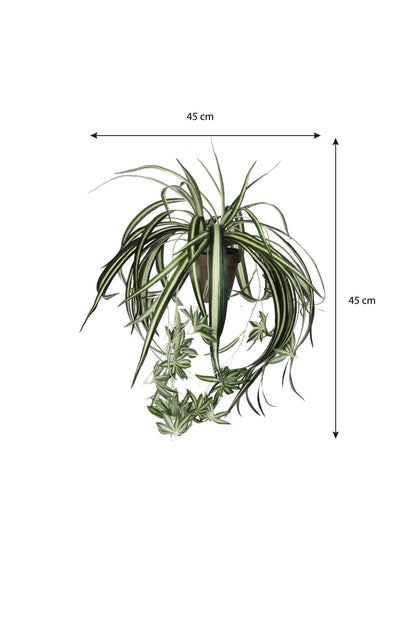 Artificial Hanging Spider Plant - h45 x ø45 cm