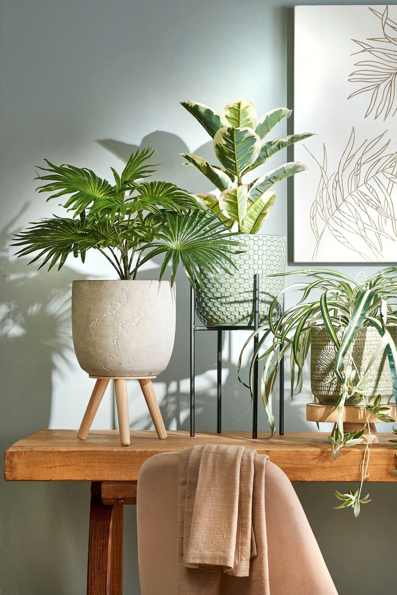 Artificial Hanging Spider Plant - h45 x ø45 cm