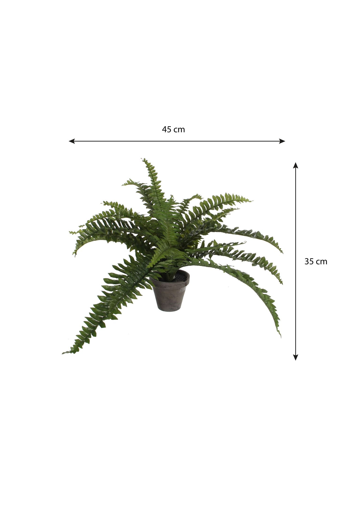 Boston Fern Artificial Plant in Plant Pot - H35 x Ø45 cm