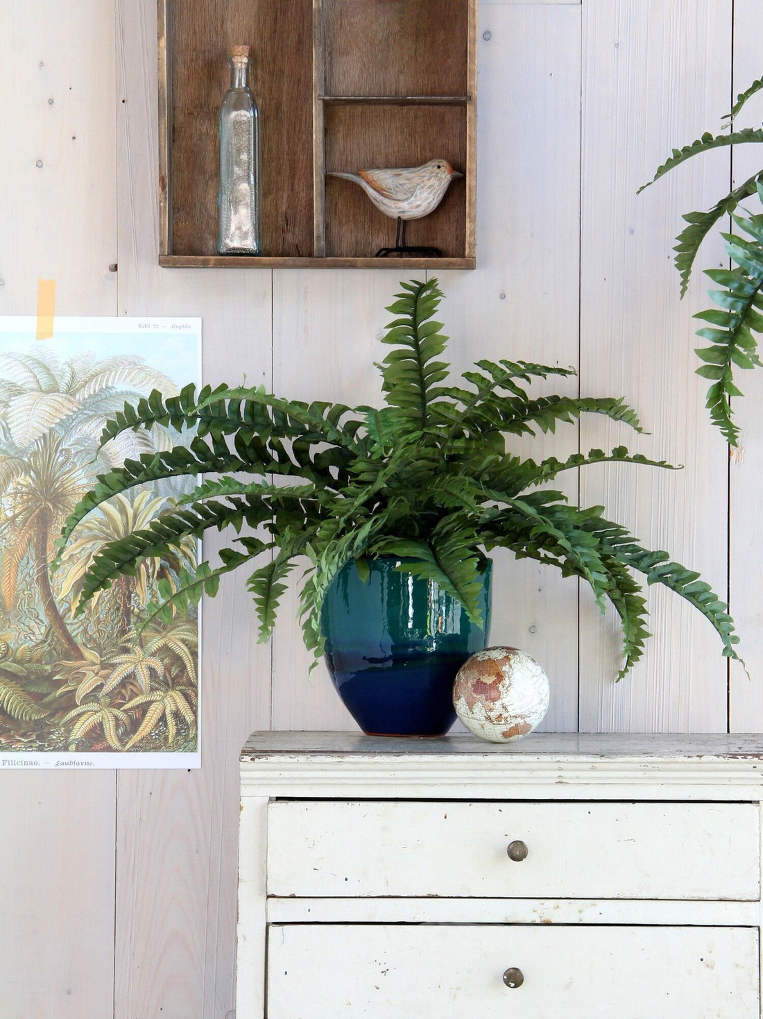 Boston Fern Artificial Plant in Plant Pot - H35 x Ø45 cm
