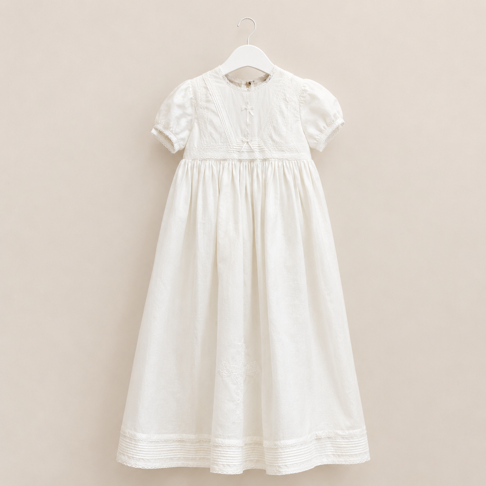 Cross Detail Irish Made Christening Gown