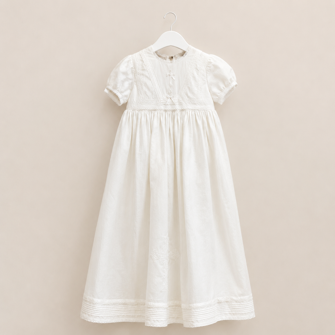Cross Detail Irish Made Christening Gown