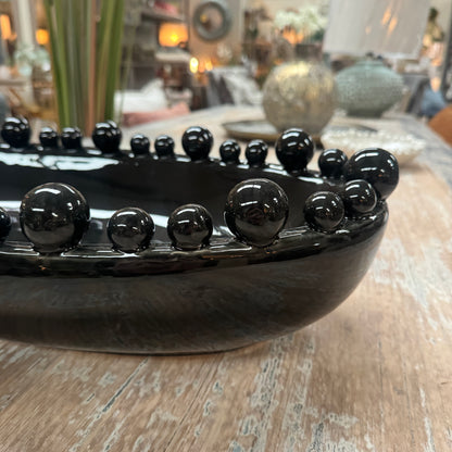 Long Bobble Decorative Bowl - Black