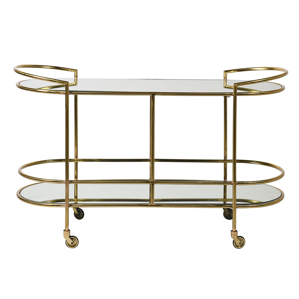 Oval Gold Drinks Trolley