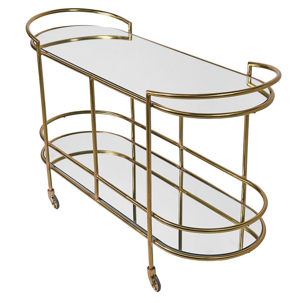 Oval Gold Drinks Trolley