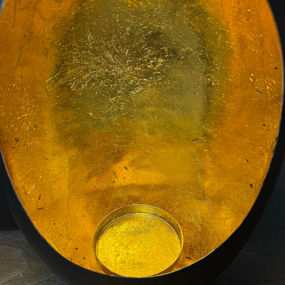 Black &amp; Gold Oval Candle Holder - 30cm
