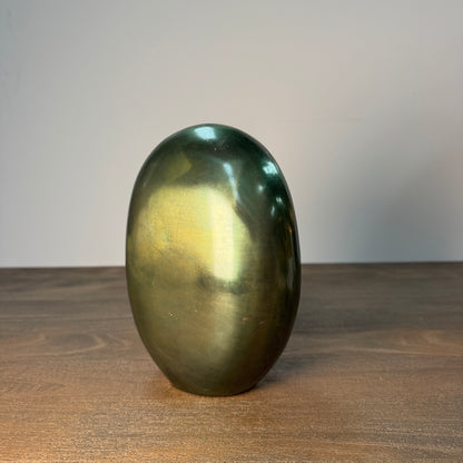 Green &amp; Gold Oval Candle Holder - 21cm