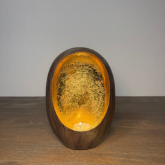 Bronze & Gold Oval Candle Holder - 21cm