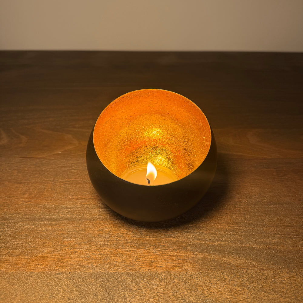 Amara Black & Gold Candle Holder