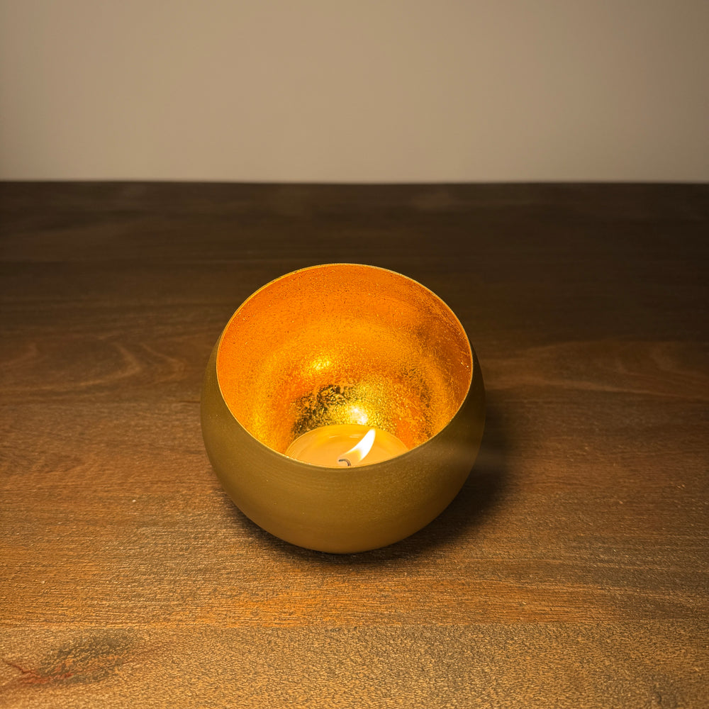 Amara Soft Gold & Gold Candle Holder