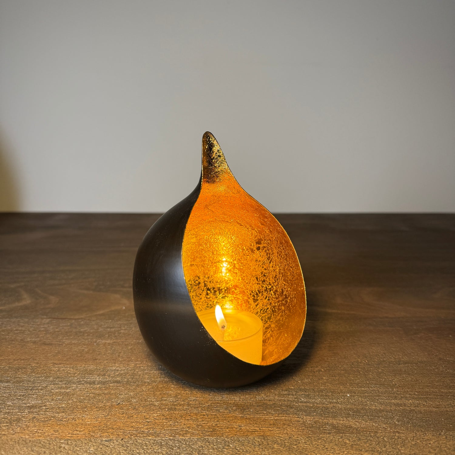 Azra Black &amp; Gold Candle Holder