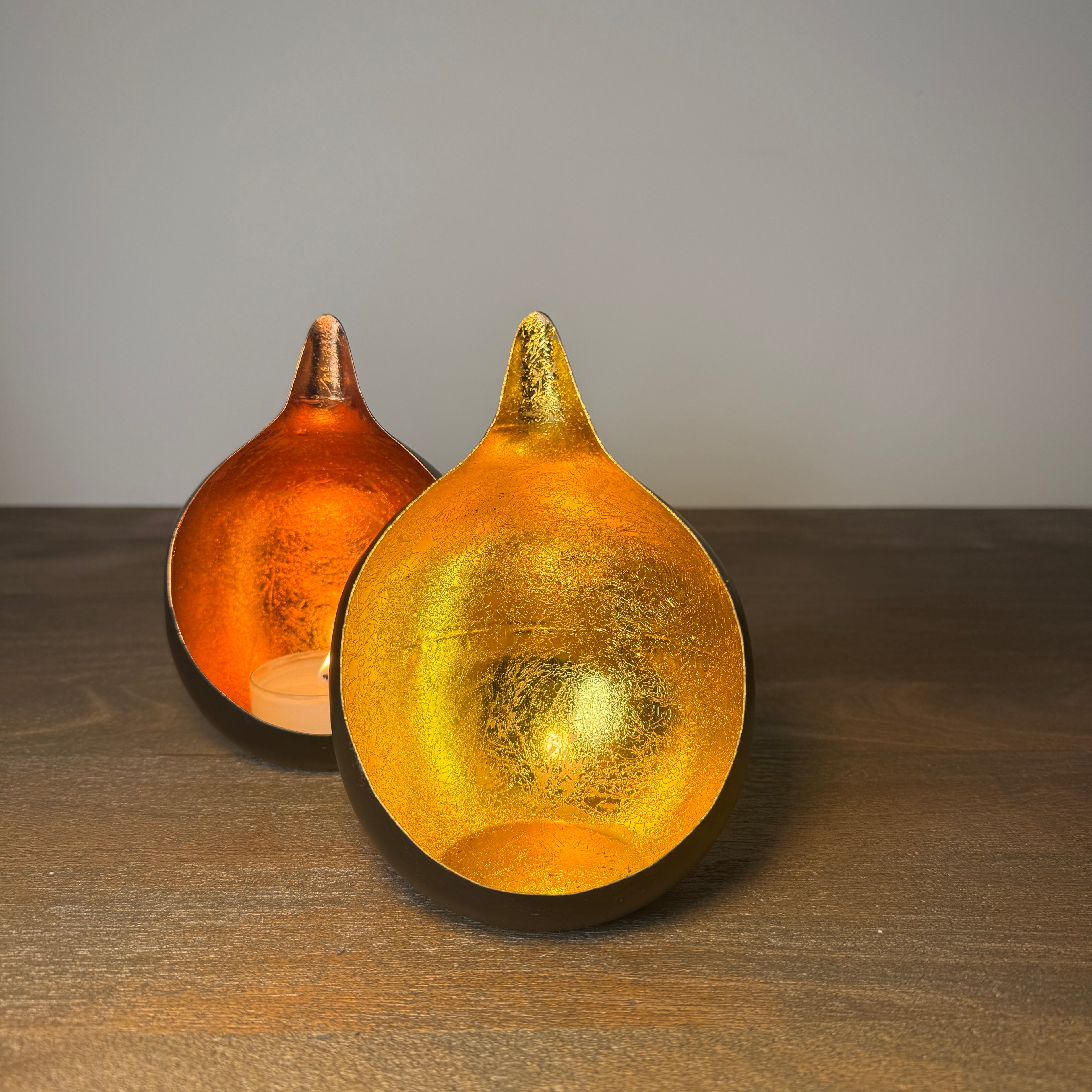 Azra Black &amp; Gold Candle Holder