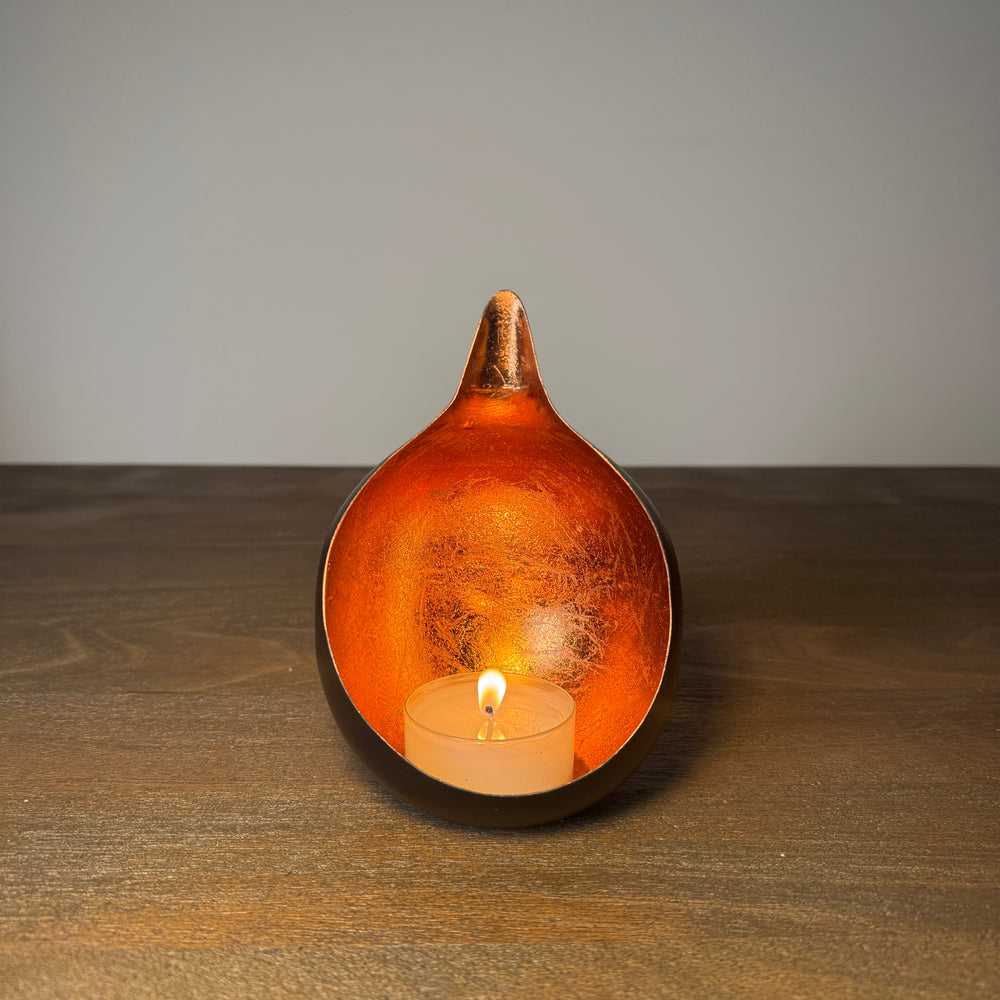 Azra Black & Copper Candle Holder