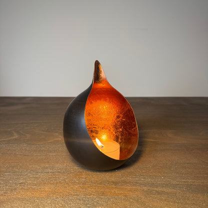 Azra Black &amp; Copper Candle Holder