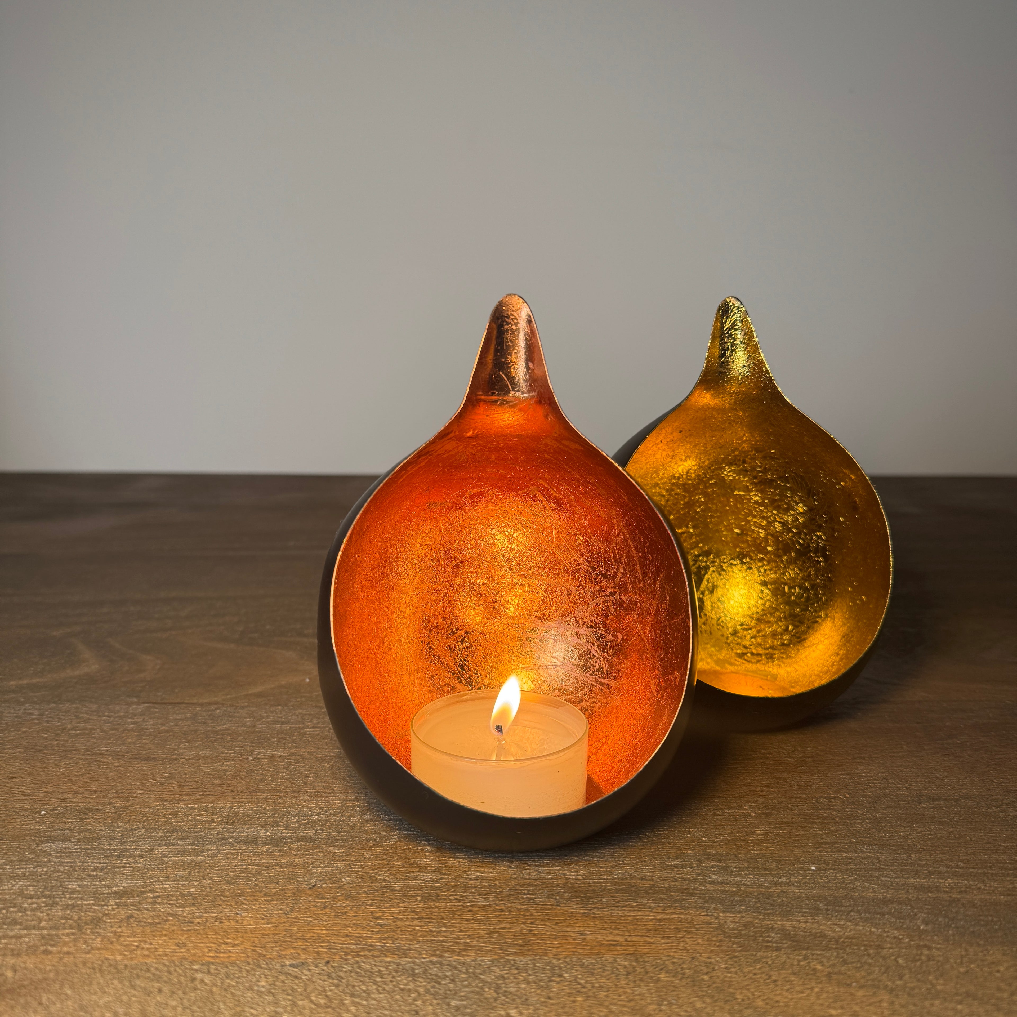 Azra Black &amp; Copper Candle Holder