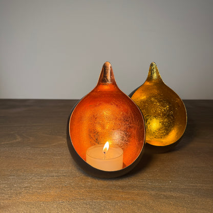 Azra Black &amp; Copper Candle Holder
