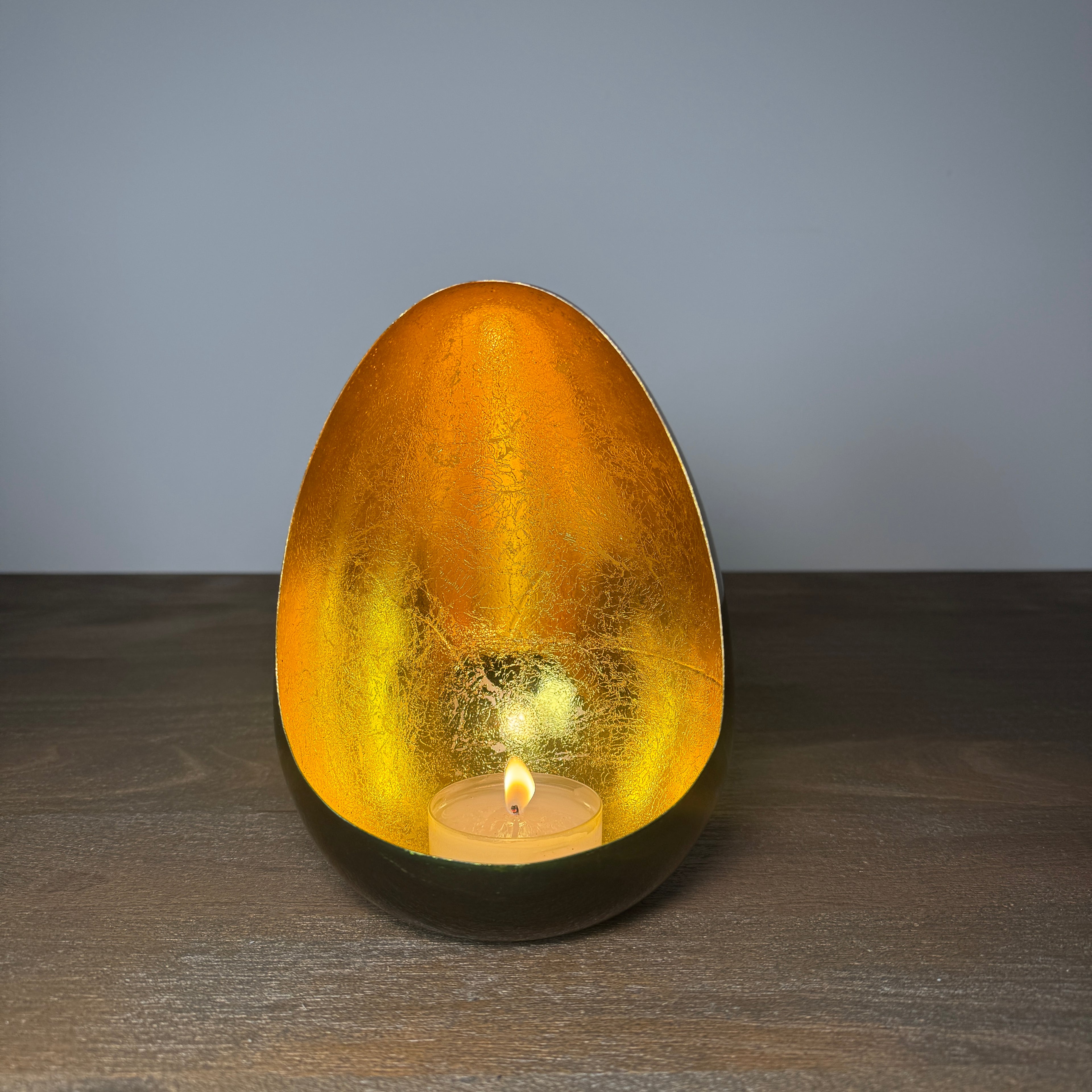 Akari Green &amp; Gold Candle Holder