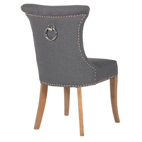 Mara Dark Grey Studded Dining Chair With Ring