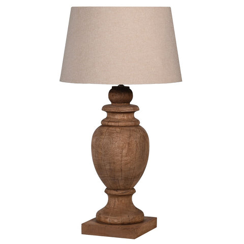 Natural Wood Table Lamp with Shade