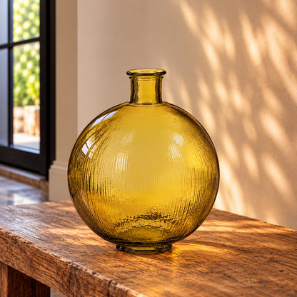 Ochre Recycled Vase - H42 x Ø34 cm