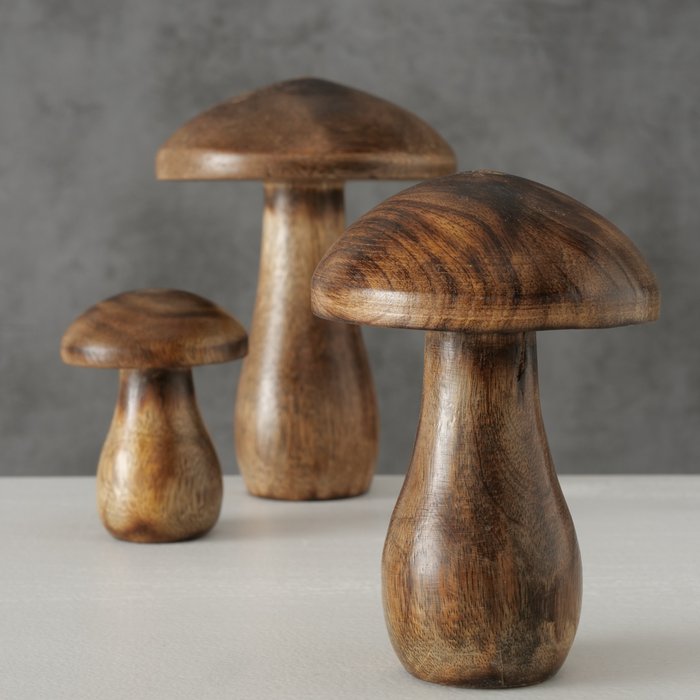 Wooden Mushrooms Set Of 3