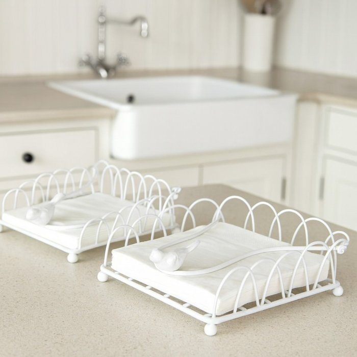 White Bird Napkin Holder