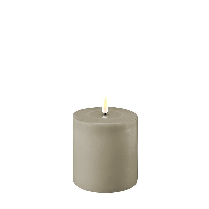 LED Candle 10 x 10cm - Sand Grey